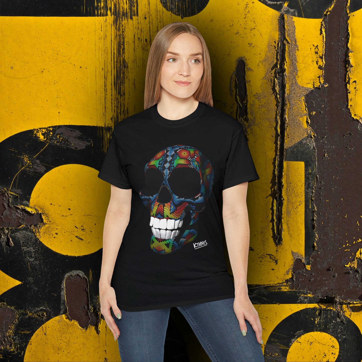 Huichol Art Skull # 9 / Unisex Ultra Cotton Tee