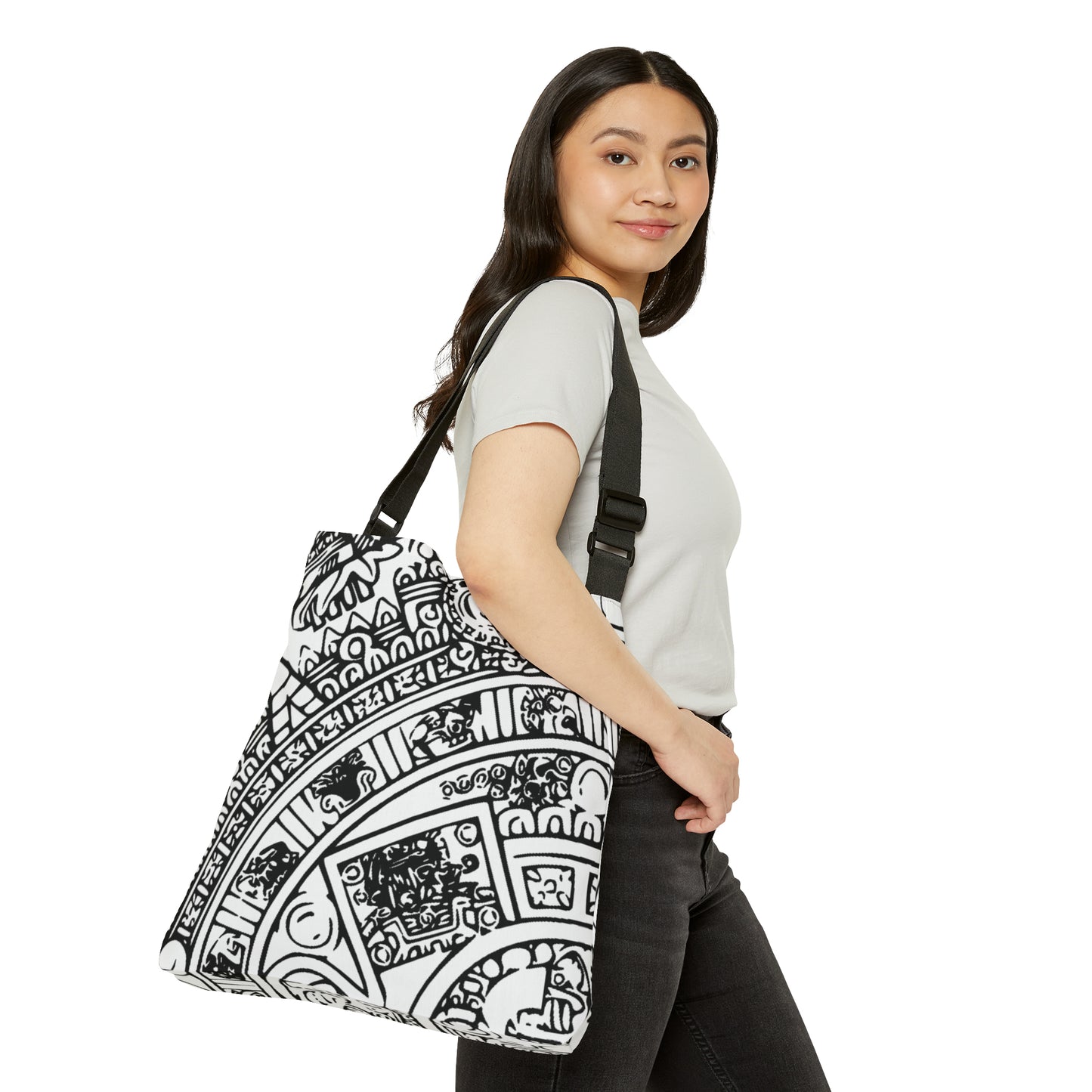 Aztec Calendar Art # 1 / Adjustable Tote Bag (AOP)